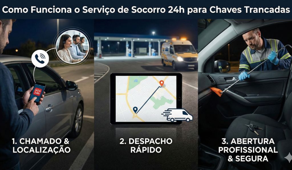 Como Funciona o Serviço de Socorro 24h para Chaves Trancadas