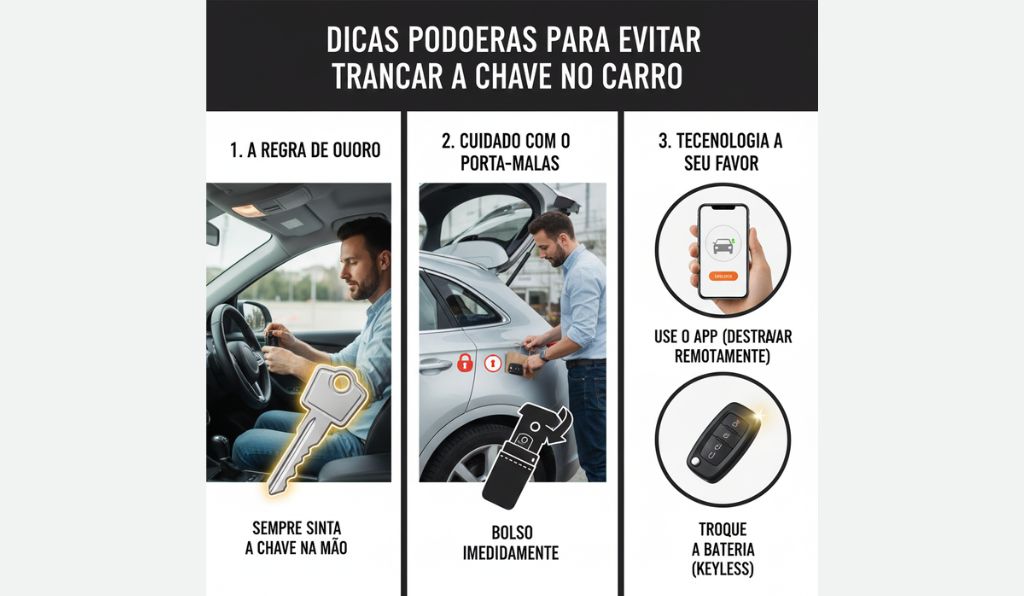 Dicas para evitar trancar o a chave no carro