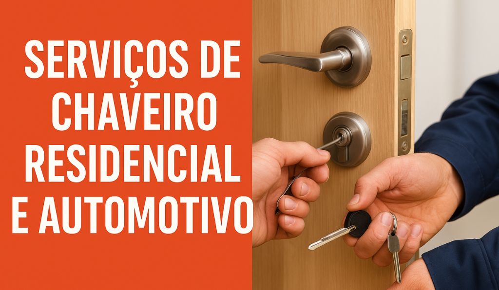 serviços de chaveiro residencial e automotivo